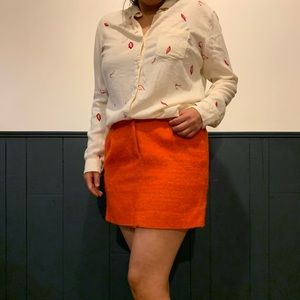 ORANGE MINI SKIRT